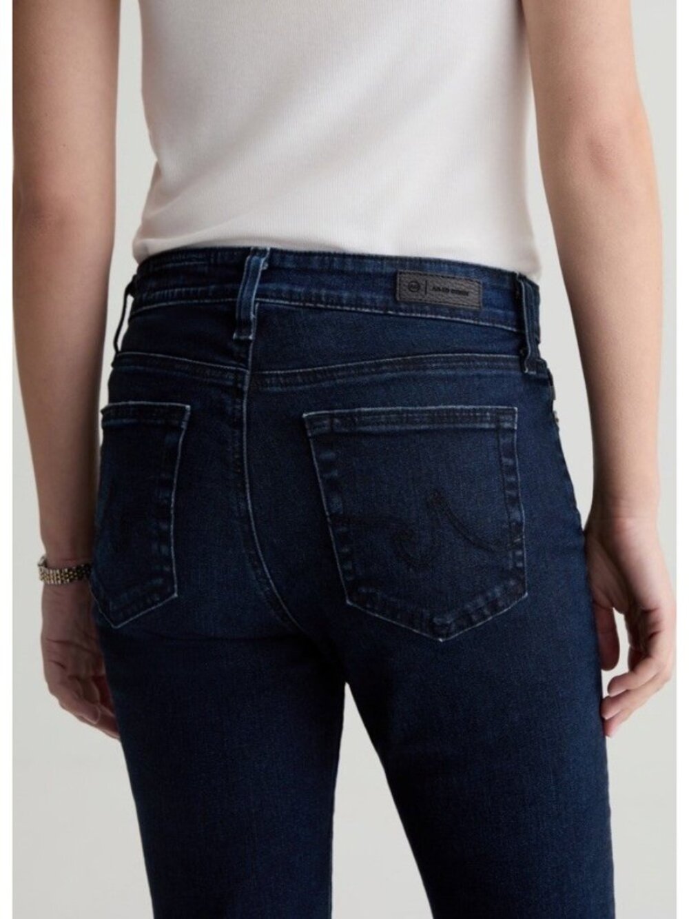 AG Adriano Goldschmied Mari High Rise Slim Straight Jeans Sz 31 Dark Wash Indigo - Picture 15 of 16